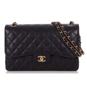 Chanel Classic Quilted Caviar Maxi Double-flap Bag